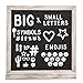 Rustic Wood Frame Felt Letter Board 12x12 inches. Pre-Cut Letters. Additional Symbols & Emojis, Letter Storage Case, Farmhouse Block Stand