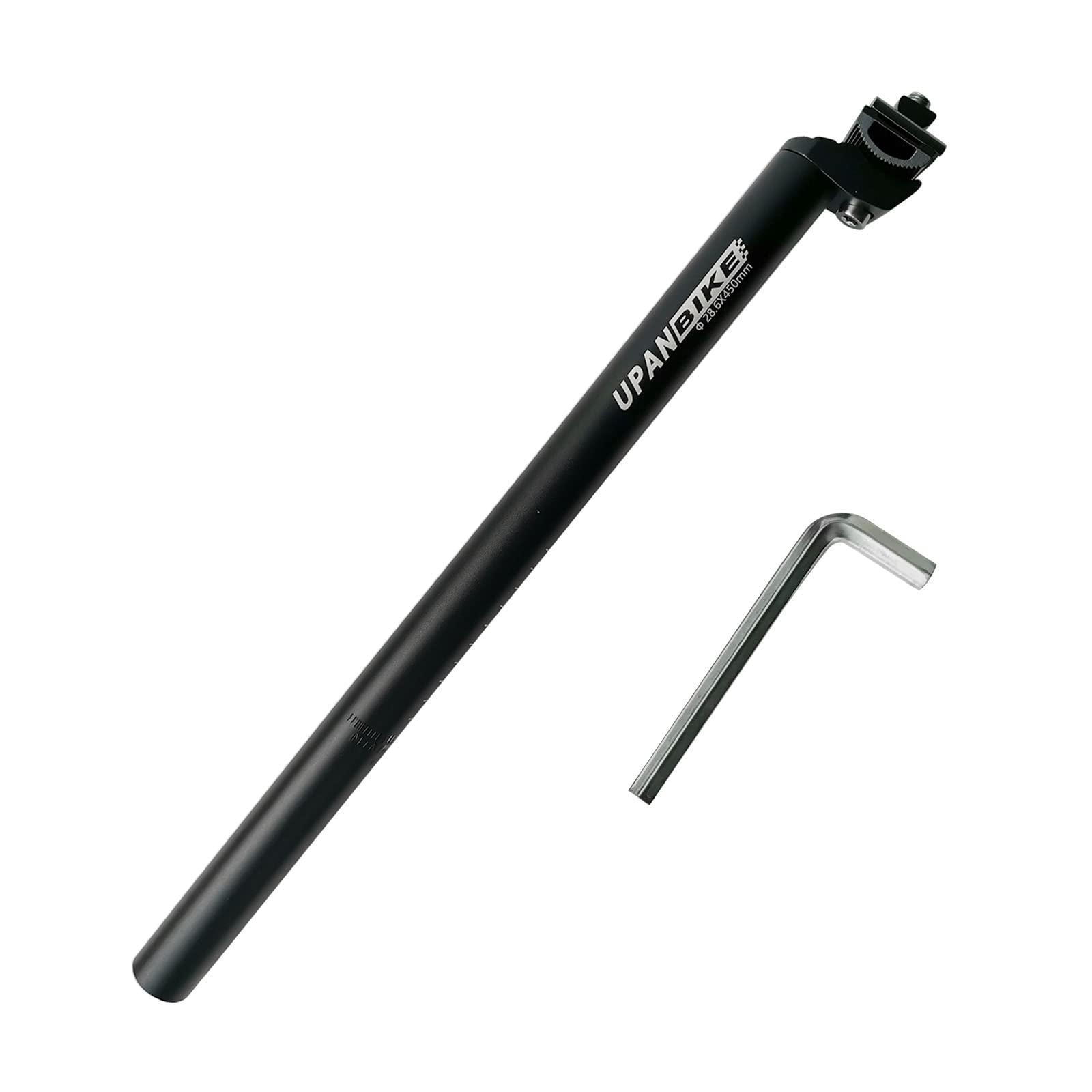 UPANBIKE Extra Long 17.7inch (450mm) Bike Bicycle Aluminium Alloy Seat Post with Micro Adjust Clamp (φ 28.6mm) — image 1