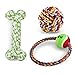 Misan Pet Puppy Chewing Teeth Cleanning Toys Safe Nontoxic Cotton Durable Rope Toy for Dogs (Pack of 3 for m-l Dog,Colors in Random)