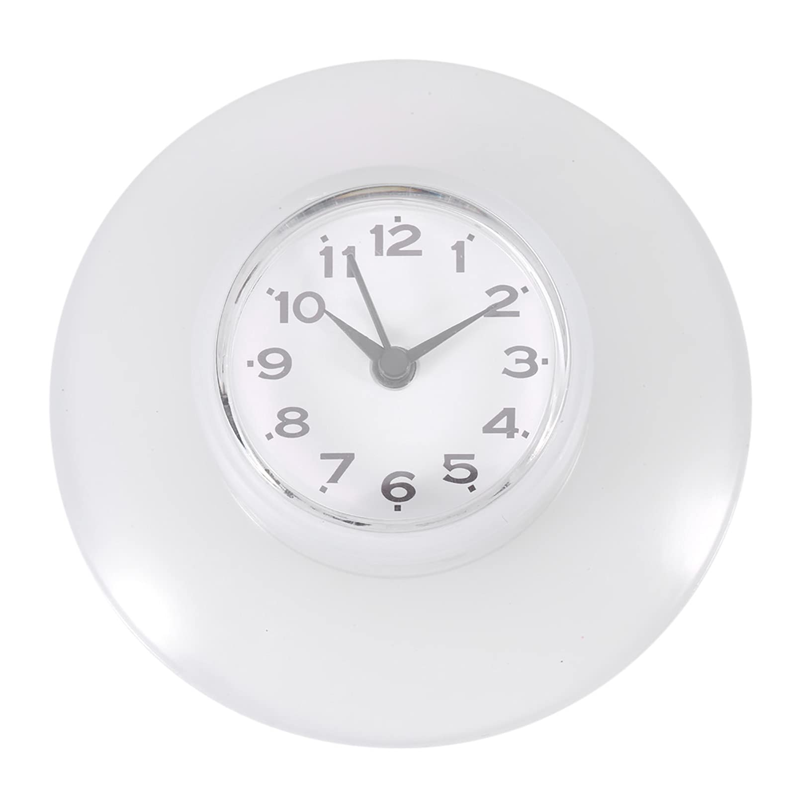Yctze Bathroom Kitchen Mirror Suction Wall Clock Shower Waterproof Quartz Clocks Decoration White(White)