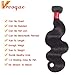 VRVOGUE 3 Bundles Brazilian Body Wave with 4x4 Lace Closure Human Hair 100% Unprocessed Brazilian Virgin Human Hair Free Part Closure Weave Natural Color (20 22 24+18 Free Part)