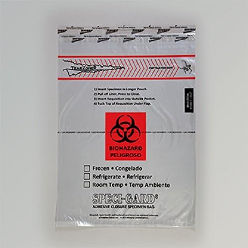 Divine Medical Biohazard Specimen Transport Bags - 100 Per Pack (13"W x 18"H)