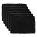 DII Jute Burlap Collection Kitchen Tabletop, Placemat Set, 13x19, Solid Black, 6 Count