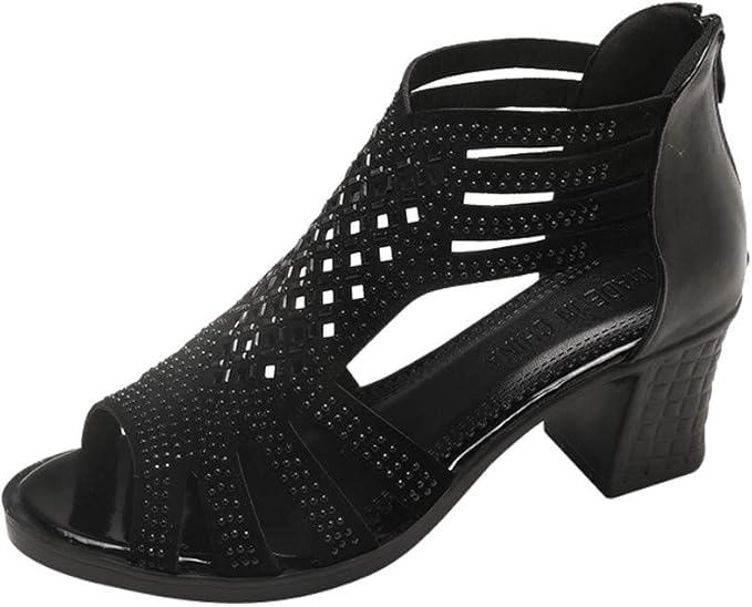 Amazon.com : Ohbiger Women's Open Toe Strappy Rhinestone Dress Sandal Low Heel Wedding Shoes 