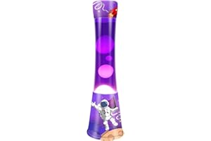 HURODEN Motion Lamp for Kids, 16-Inch Big Wax Lamp with Astronaut Patterns Base White Wax in Purple Liquid Bedroom Night Lights Cool Home Office Decoration Lighting Birthday Christmas Gifts…