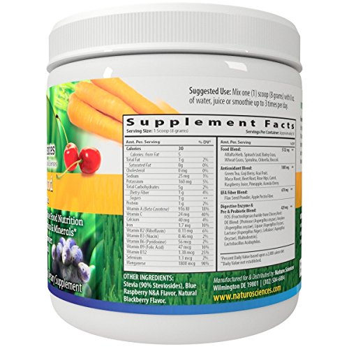 image for Naturo Sciences Raw Green Powder Superfood - 1g Natural Sugar Per Serv