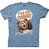Ted T-shirt Movie Ted F*ck You Thunda! Adult Lt. Blue Heather Tee