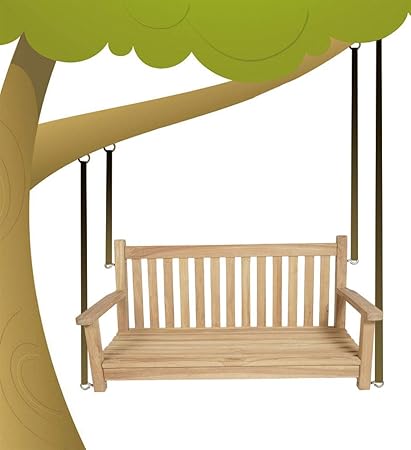 KMH®, 2-sitzer Teak Baumschaukel/Schaukelbank/Bankschaukel (#102118)