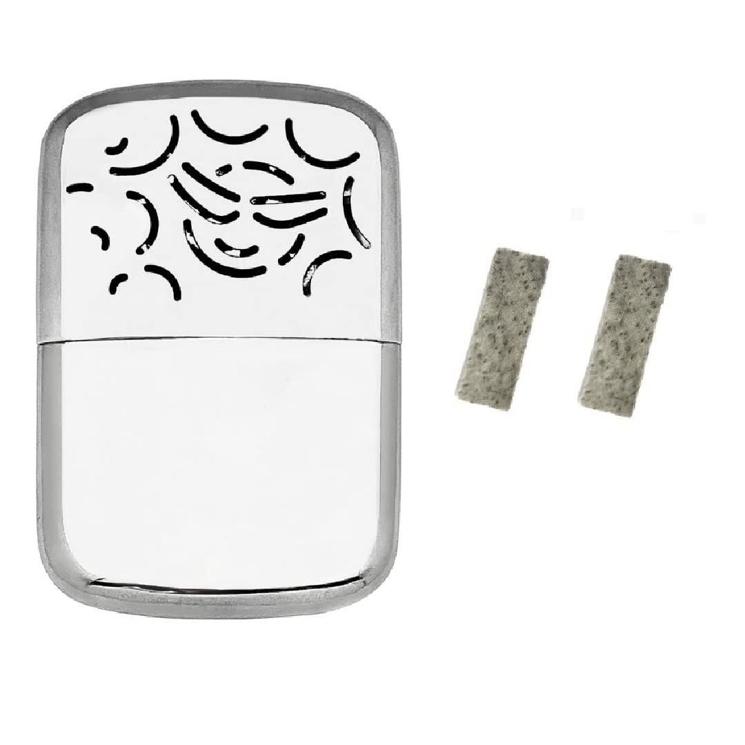 A-ONE Hand Warmer + 2 PCS Replacement Platinum Catalyst For Outdoor Activity Skiing Camping-Refillable Silver Pocket Hand Warmer