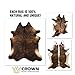 Crown Home Innovations | Brazilian Cowhide Area Rug | 100% Authentic Natural Leather | Unique Stylish Decorative Accent | No Smell or Shedding | Color, Brindle | Size, 6’x 7’