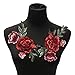 Red Rose Flowers Patch Embroidered Floral Applique Sew on Patches for Lace Fabric Clothes DIY Craft Supply (1 Pair) by Jiaufmi