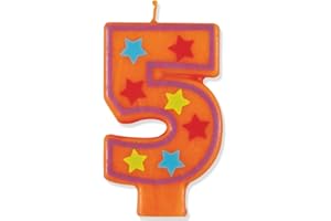 Decorative Stars Number 5 Birthday Candle