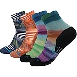 HUSO Men Women Print Cushion Athletic Performanc Crew Socks 1,4,6 Pair Multi Color