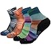 HUSO Men Women Print Cushion Athletic Performanc Crew Socks 1,4,6 Pair Multi Color