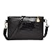Shoulder Bag, Creazy Women Fashion Handbag Crocodile Pattern Shoulder Bag Small Tote Ladies Purse (Black)