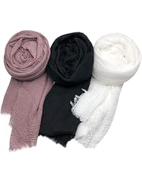 Axe Sickle Scarf Wrap Shawl 3PCS Cotton Hemp Soft Outdoor Beach for All Seasons Wrap Women Wrap Shawls Sunscreen Stylish Scarf Lightweight Warm Big Head Scarves Mixed Color Series E.