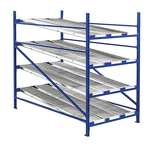 Unex Manufacturing - RR99S2R4X8-S - Gravity Flow Roller Rack with Span Track Starter 48W x 96D x 84H with 4 Levels