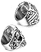 FUNRUN JEWELRY 2 PCS Stainless Steel Ring for Men Teens Skull Biker Ring (8)