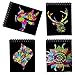 YUKKLY Scratch Art Notebooks; Scratch Art Rainbow Mini Notes; Rainbow Color Scratch Off Paper with 4 Colorful Mini Notebooks, 4 Wooden Styluses, 4 Drawing Stencils and Animal Stickers