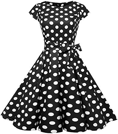 Women Dresses Lady Vintage Print Bodycon Sleeveless Evening Party Swing Dress Belt