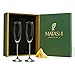 Matashi Champagne Flutes with Led Free Titanium Sparkling Crystal Filled Long Stem Toasting Glasses, 8oz, 10-inch Tall Glassware- Romantic Glass for Valentines Day, Parties & Celebration(Set of 2)