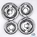 Supplying Demand W10196405 W10196406 4 Piece Electric Range Stove Top Chrome Drip Pan Replacement Set Model Specific Not Universal