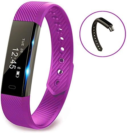Smart Bracelet Point Touch Pushman P1 Bluetooth Call Remind Remote Self-Timer Smart Band Calorie Counter Wireless Pedometer Sport Sleep Monitor Activity Tracker For Android iOS Phone (Purple)