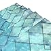 ZOEO Shower Curtain Backdrop Ocean Blue Teal Mermaid Fish Scales Geometric Rhombus Bathroom Home Decor Set Fabric Bridal Polyester Washable Waterproof 12 Hooks for Women 72x72 Inch