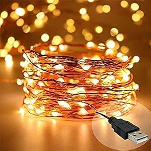 DesiDiya® Copper Fairy String Lights with USB Cable for Home Decoration 5 Meters