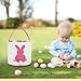 MONOBLANKS Easter Bunny Basket Bags, Rabbit Bucket Tote for Easter Egg Hunts Decorations Candy Gifts Storage (Pink)