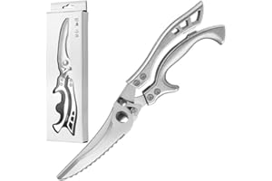 BETUREEIU Kitchen Scissors All Purpose Heavy Duty Poultry Scissors with Spring Loaded & Serrated Edge, Kitchen Shears Dishwas