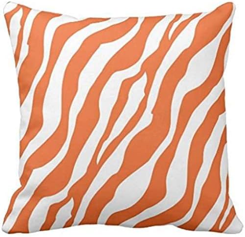 Girly Wild Orange Zebra Print Throw Pillow case2222