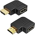 CableCreation HDMI Adapter Male to Female, 2 Pack 90 and 270 Degree Right Angle Converter, HDMI L Shape Flat Extender for Wall TV, Roku, PS5, Fire Stick, Chromecast, Switch, Laptop,Xbox, PC