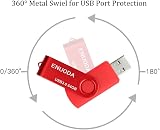 ENUODA 64GB USB 3.0 Flash Drive 2 Pack Memory Stick Swivel Thumb Drive Black Red view 3