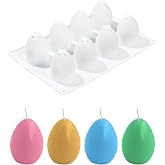 Liobelon Silicone Egg Molds, 8-Cavity Easter Egg Silicone Mold, Egg Shaped Mold 3d Food Shape Chocolate Candy Fondant Egg Molds For Dessert Ice Cube Baking Soap Resin Lotion Bar
