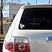 Heart Music Note Bumper Sticker Decal Car Window (White, 4
