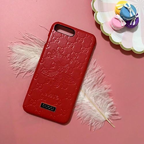 tslme Bee iPhone7/8 Plus Fashion Graphic Style Luxury PU Leather Case Cover for Apple iPhone 7 Plus iPhone 8 Plus (7plus) (red)