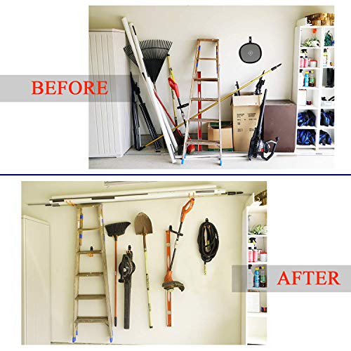 Kuyang Steel Garage Storage Utility Double Hooks, Heavy Duty Garage Organizer Garage Hooks for Power Tools, Ladders, Bulk items, Pack of 5 (Small L Hook)