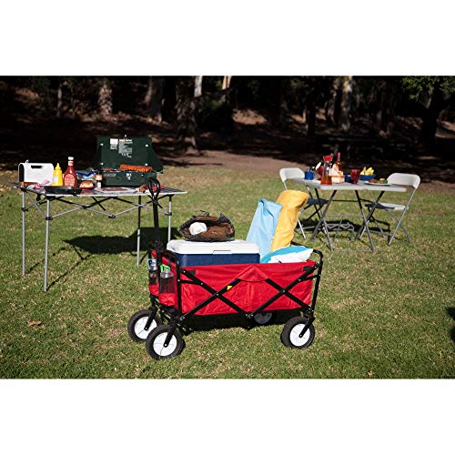 Mac Sports Collapsible Folding Steel Frame Outdoor Garden Camping Wagon, Gray