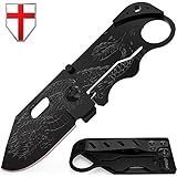 Grand Way Small Pocket Knife - Folding Wallet Knife - Mini Tactical Knife with Money Clip - Cool Dragon Blade Credit Card - Small Folding Knife 6682