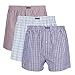 Vanever 3 PK Men's Woven Boxershorts, 100% Cotton Underwear Boxers Short for Men, Button Fly, Red XL