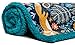 Chanasya Premium Gold Fox Print Fleece Throw Blanket - Cozy and Warm, Cute Design, Super Soft, Plush and Fluffy Sherpa - Adult, Boy and Girl, Kids, Toddler, Baby Blanket Gift (60x70 Inches) Teal Blue
