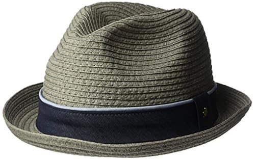 Original Penguin Men's Straw Porkpie Hat, Grey, Small/Medium in - Main Image