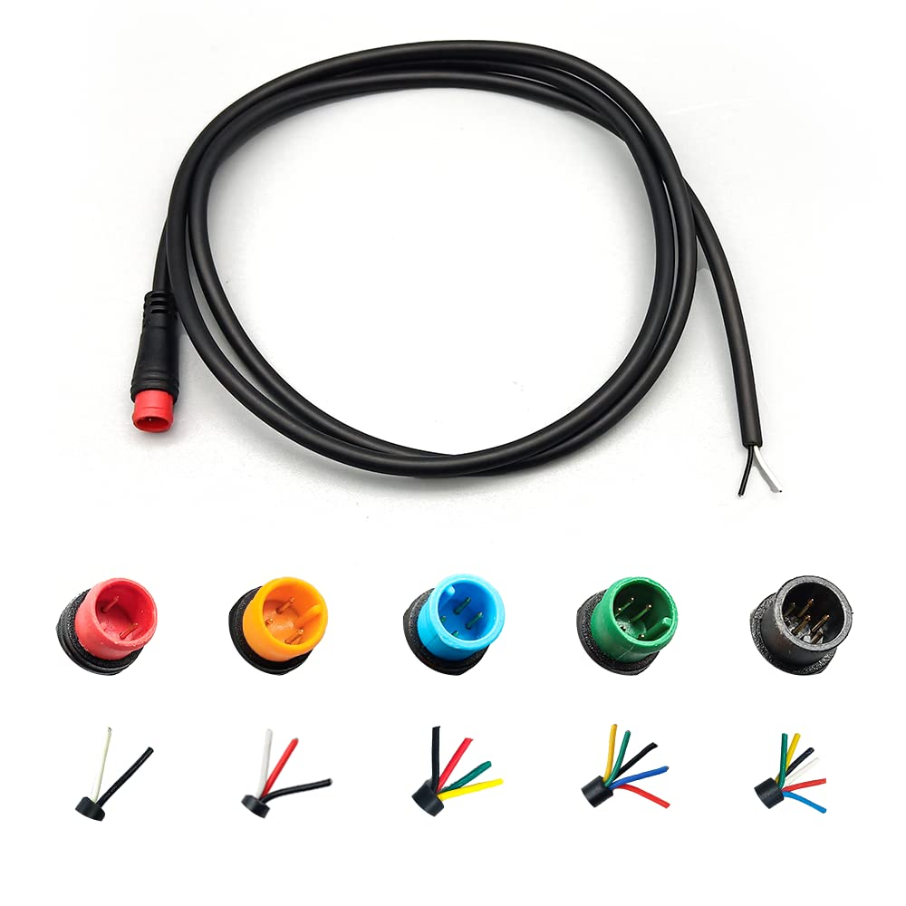 HUDAMZKY Ebike Cable Extension Julet Female Male 2/3/4/5/6 Pin Ebike Extension Connector Waterproof Plug for Electric Bicycle Display Throttle PAS Ebike Parts Extend Cable (2Pin Male)