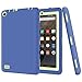 Fire 7 Case, H&T(TM) Ultra Slim Thin Hybrid Double Layer Anti-Scratch Shockproof Protective Cover Case For Fire 7 Inch [Kids Friendly] Tablet (5th Generation - 2015 release Only) (Blue)