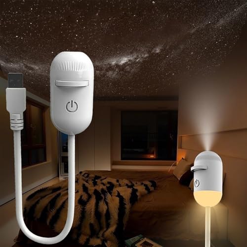 2-in-1 Galaxy Projector Night Light for Bedroom, HD Starry Sky Projector with 12 Interchangeable Films, USB Powered Star Projector Lamp for Kids Ceiling Decor (12-image Set)
