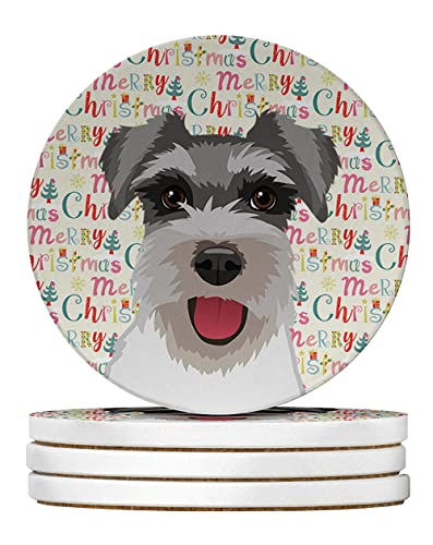 Caroline's Treasures Schnauzer Salt and Pepper #3 Christmas Large Sandstone Coa…