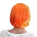 Dasbayla Cosplay Short Straight Bob Wigs with Bangs for Costume Ball Rave Party (Orange)