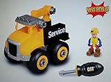CAT Machine Maker Junior Operator Service Truck,9 Piece Set Includes Figure & Screwdriver