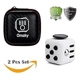 Omaky Fidget Cube Anxiety Attention Toy With Delicate Box Relieves Stress And Anxiety And Relax for Work, Class, Home (Black White)